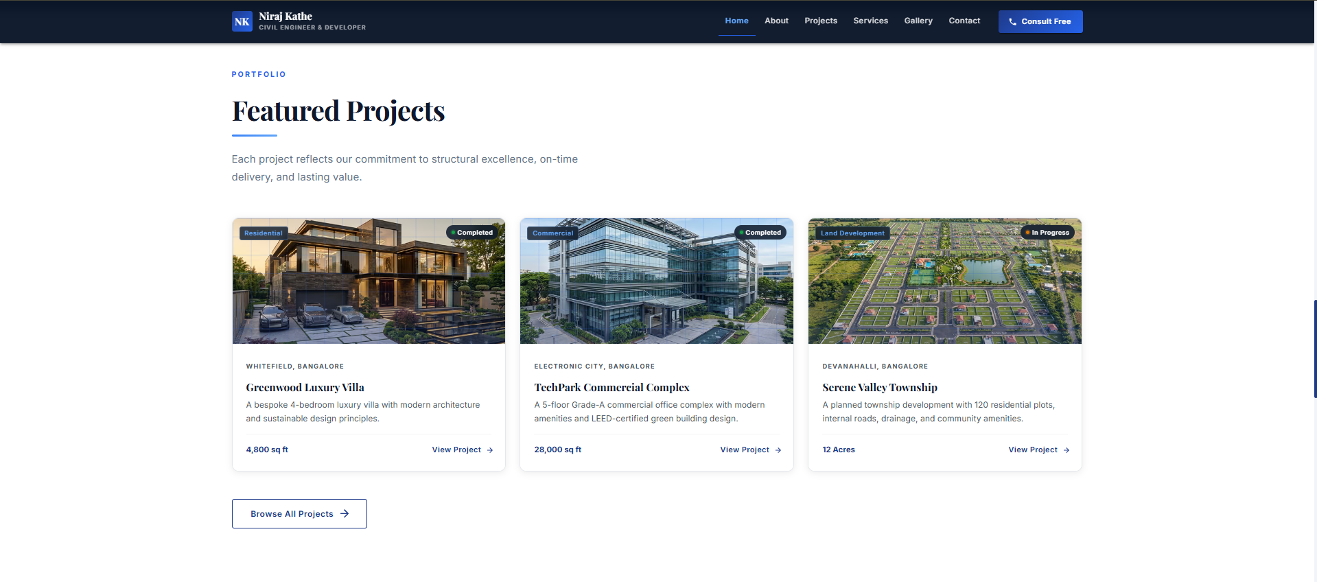 Civil Portfolio - A professional portfolio website for civil engineering projects and services.